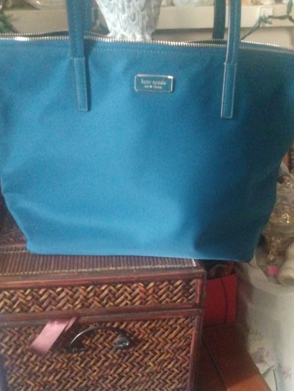 kate spade Teal Blue Nylon Tote